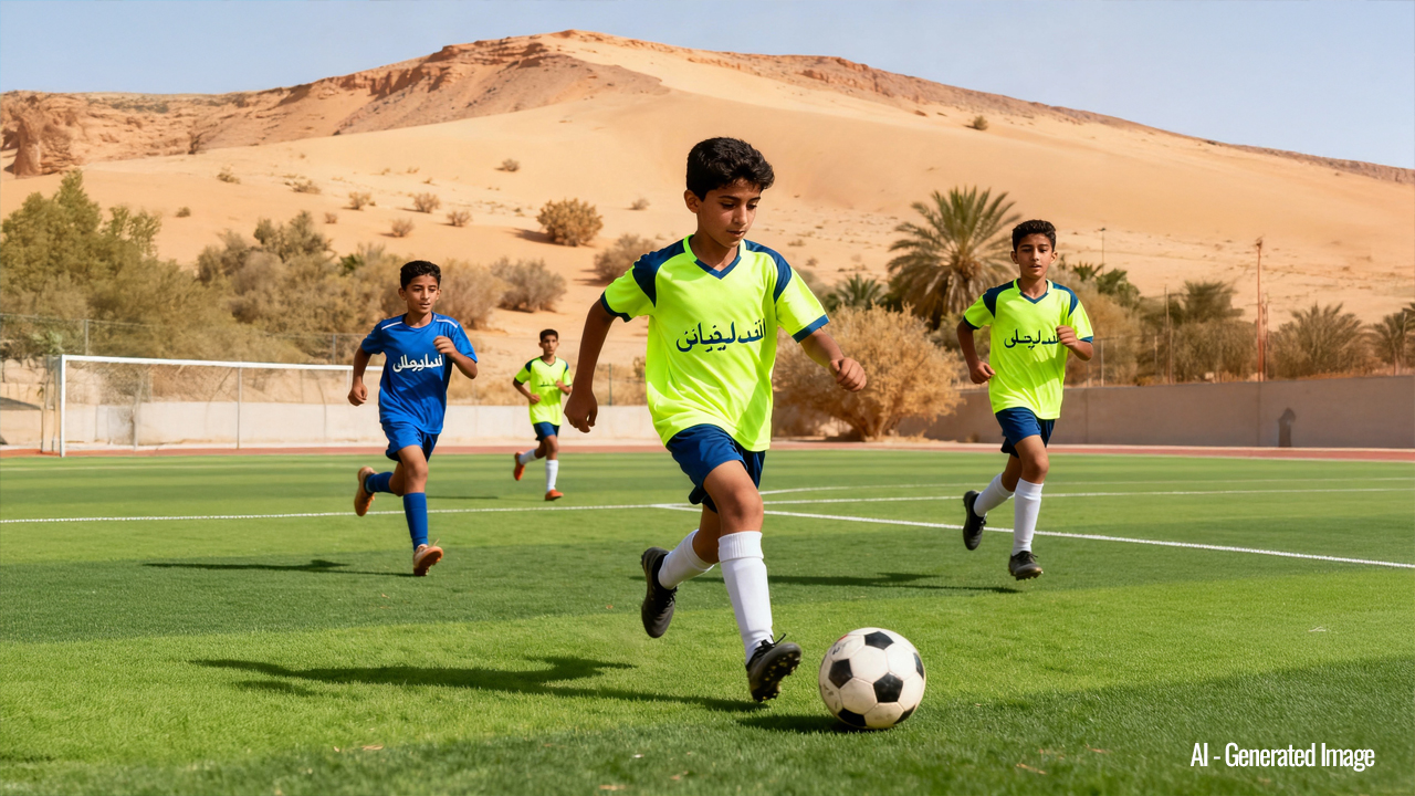 Football player in the Middle East - AI generated image